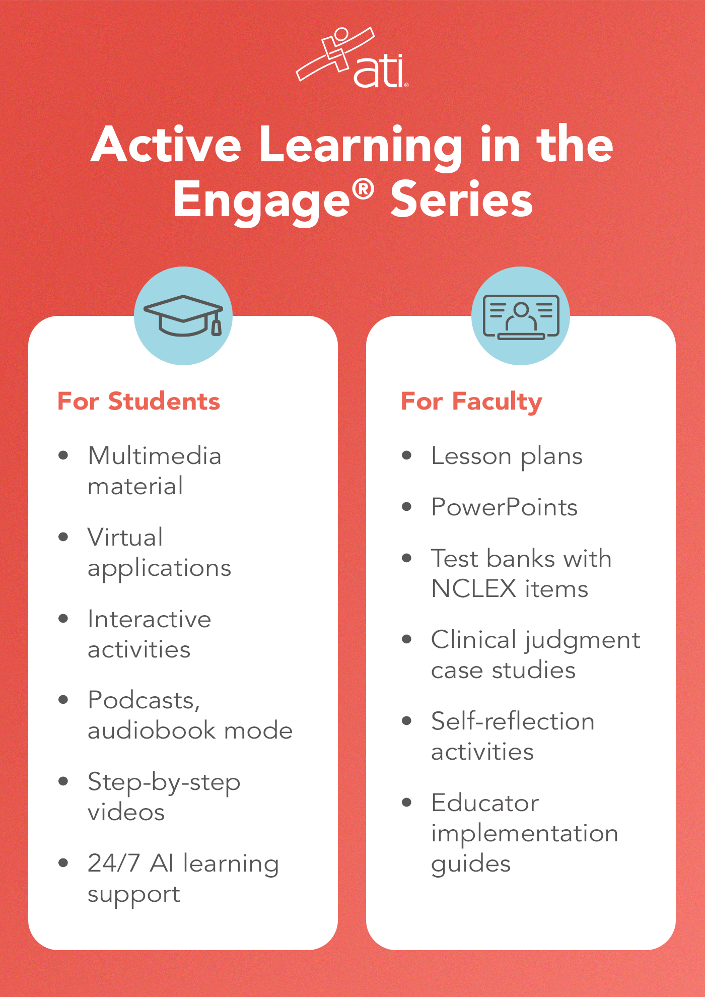 Students and faculty benefit from active learning features in the Engage Series