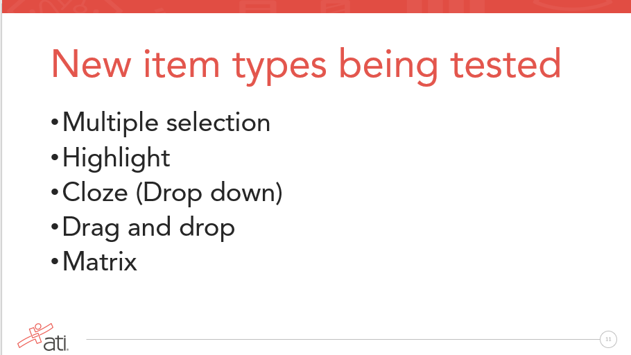 5 item types are being tested by NCSBN 5 item types are being tested by NCSBN in the Special Research Section related to Next Generation NCLEX