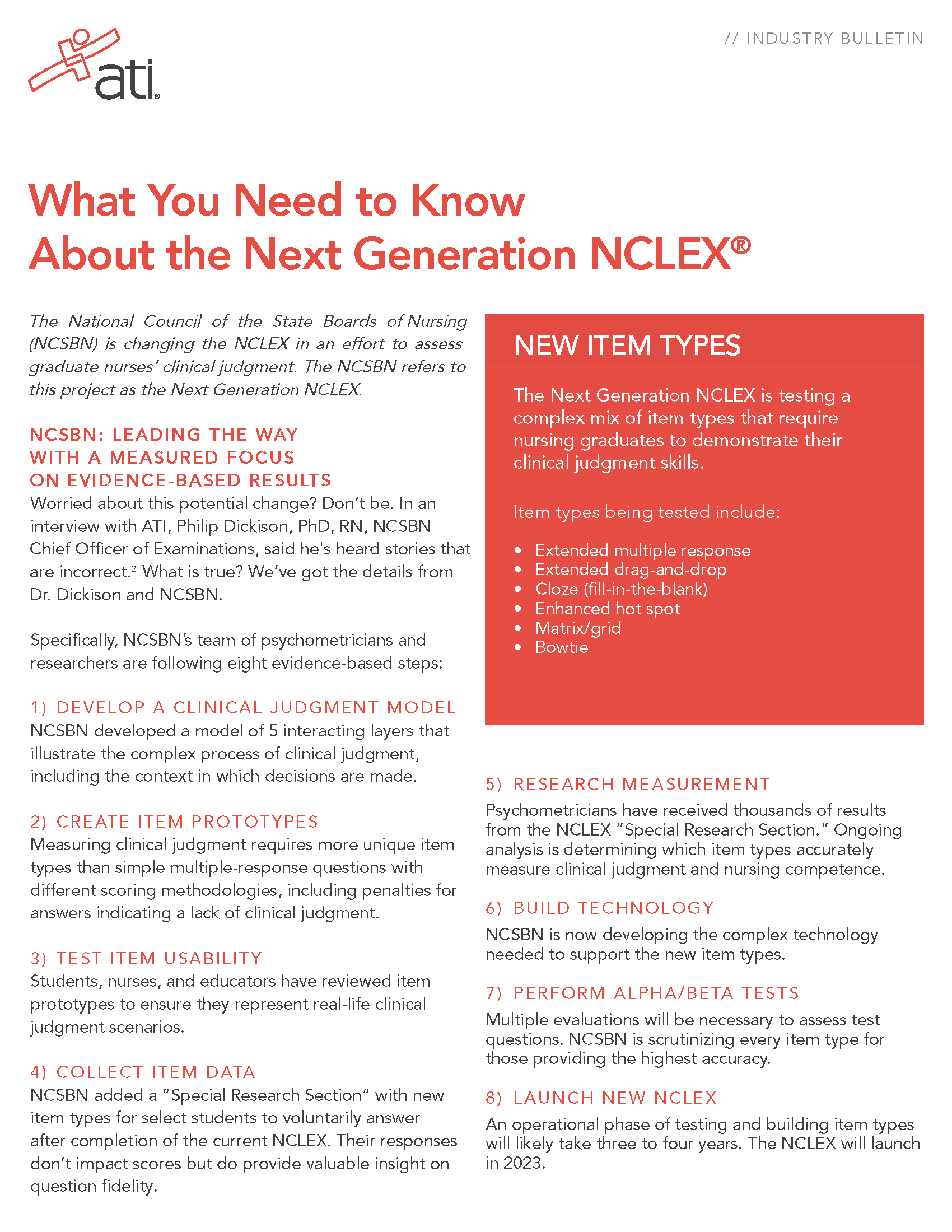 What You Need To Know About The Next Generation NCLEX [industry Bulletin]