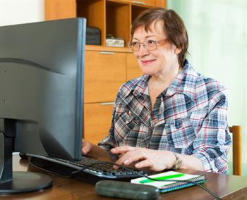 Never leave debriefing out of your planning. Elderly woman working with computer