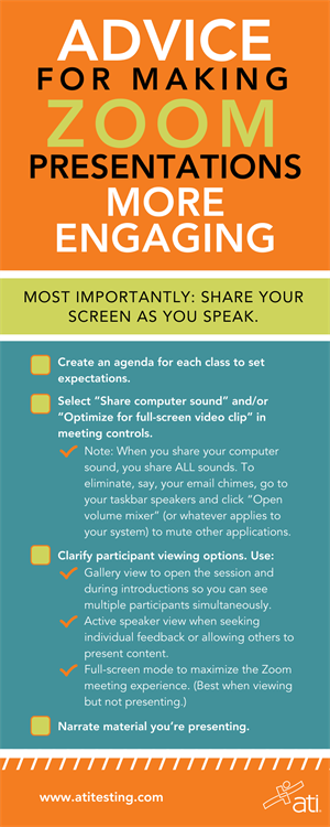 Advice for making Zoom presentations more engaging