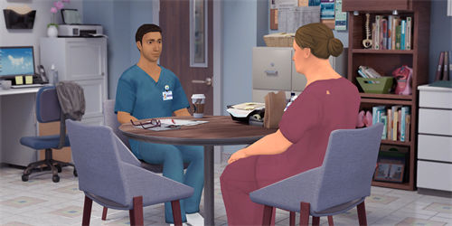 Nurse Alex Talks to Rio in Simulation Nurse Alex Talks to Rio in Simulation