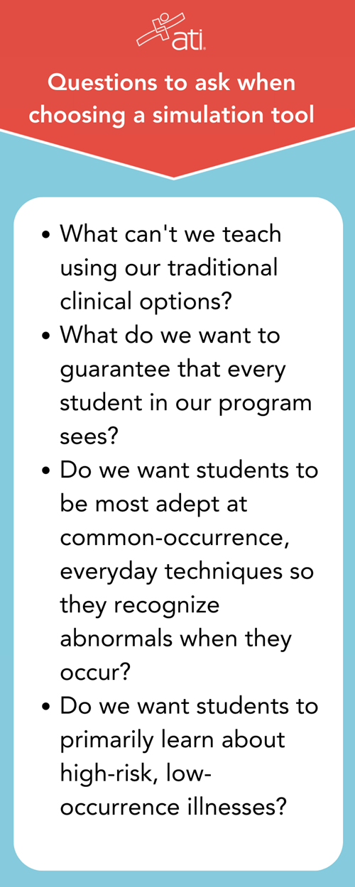 Questions to ask when choosing nursing simulation tools