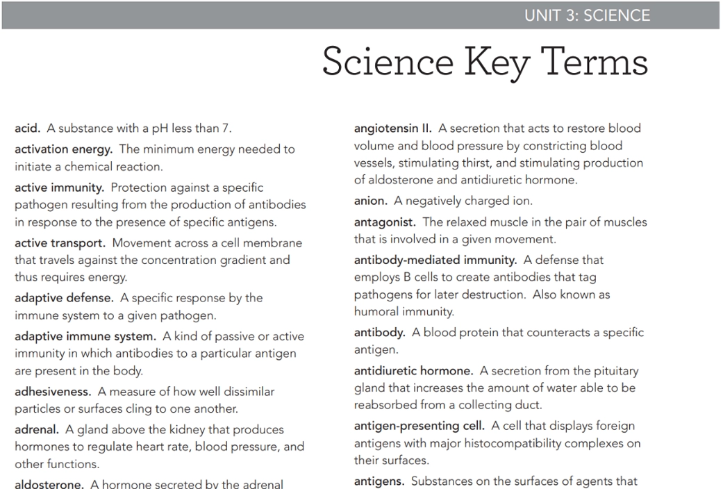 Science Terms - Study Guide
